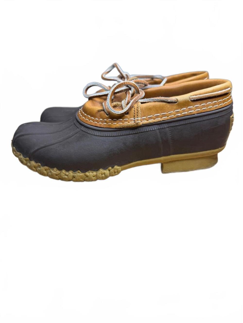 L.L.Bean Bean Boots Women’s Size 6 B M Brown Leather Rubber Mocs Duck Shoes